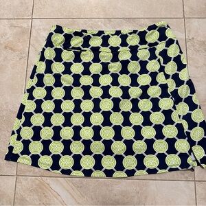 Chic A-Line Skirt in Navy and Lime
